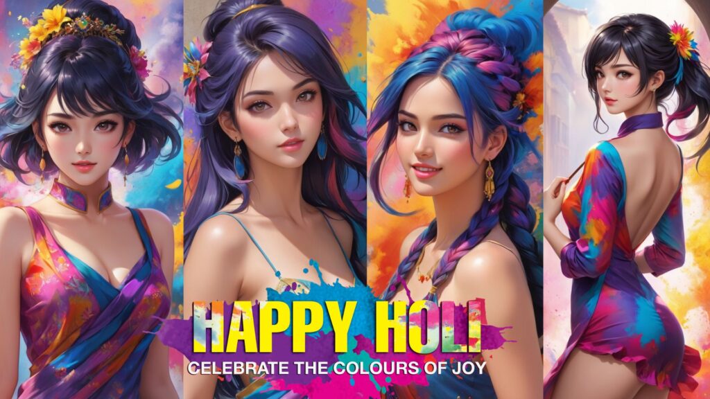 Happy Holi , Girls wallpaper Mobile